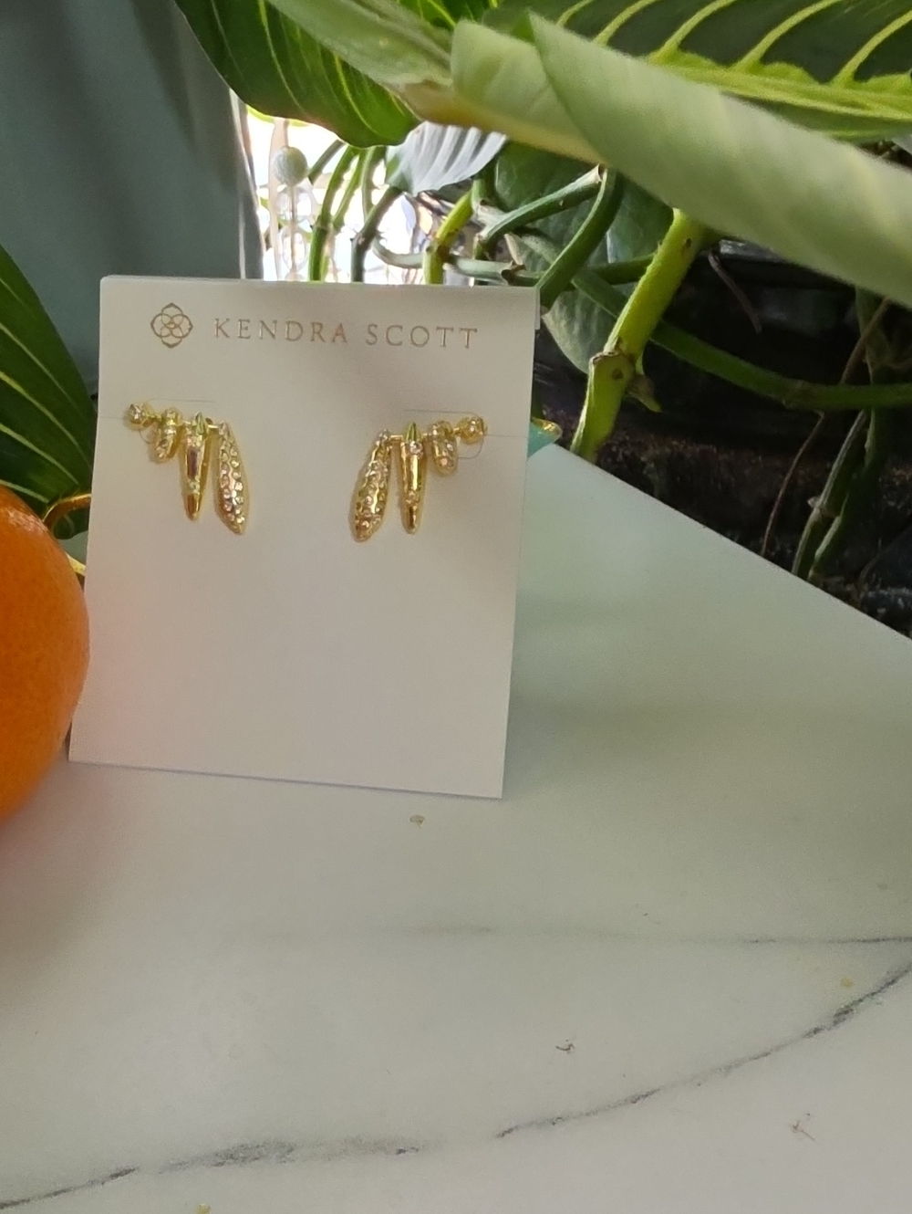 Kendra Scott Gold Crystal Multi-Drop Ear Climbers